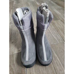 Nwot Lands End Women’s Commuter Winter Boots Suede Pull On Gray  Snow Size 10B